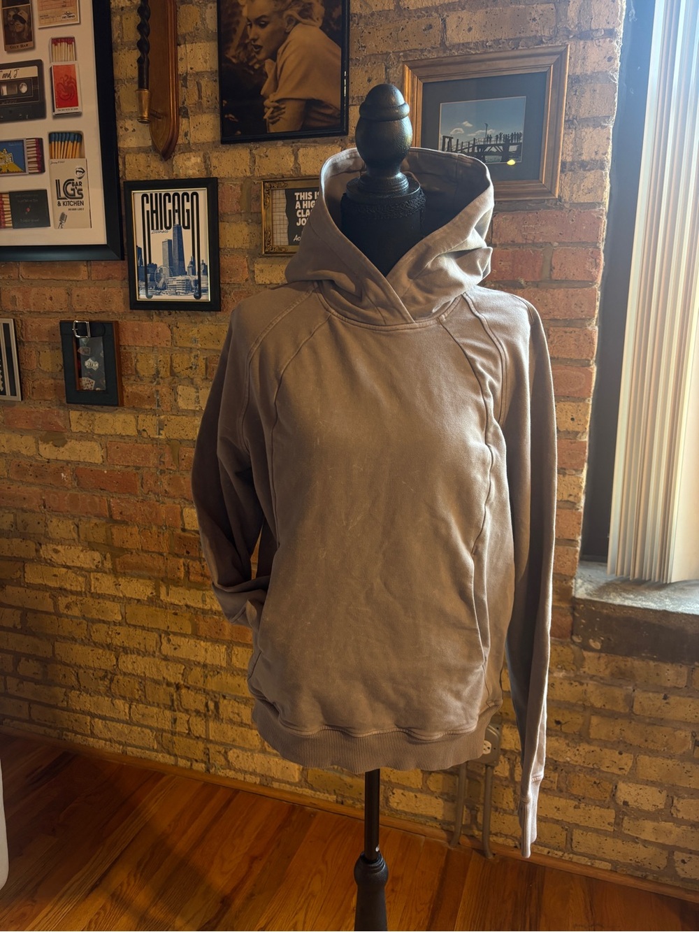 Lululemon Oversized Scuba Hoodie Taupe/Stone Gray | Thumbholes